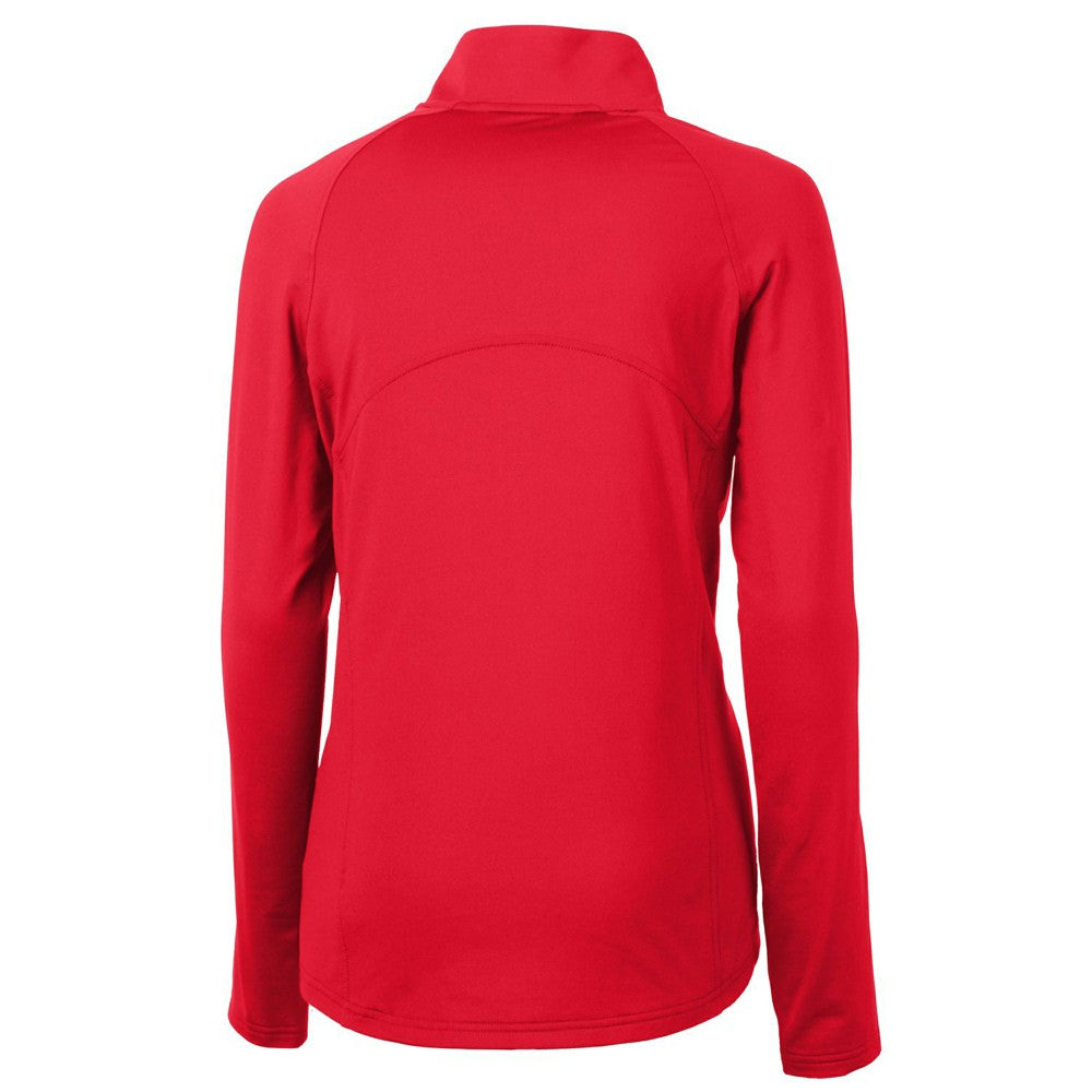 Cincinnati Reds Cutter & Buck Women's Americana Logo Adapt Eco Knit Stretch Recycled Half-Zip Pullover Top - MLB Pullover