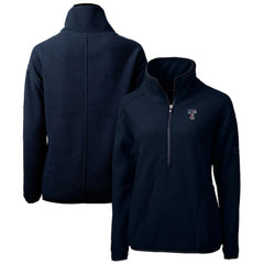 Texas Rangers Cutter & Buck Women's Americana Logo Cascade Eco Sherpa Fleece Half-Zip Pullover Jacket - MLB Jackets
