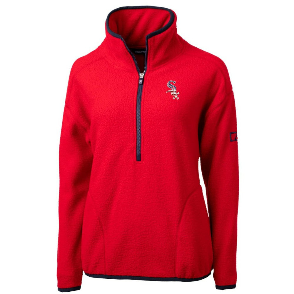 Chicago White Sox Cutter & Buck Women's Americana Logo Cascade Eco Sherpa Fleece Half-Zip Pullover Jacket - MLB Jackets
