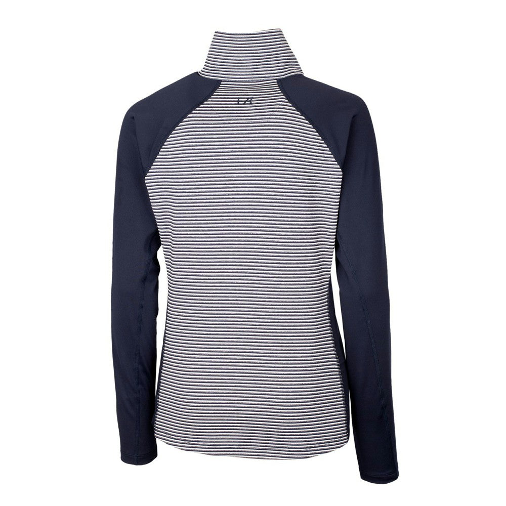 Milwaukee Brewers Cutter & Buck Women's Americana Logo Forge Tonal Stripe Stretch Half-Zip Pullover Top - MLB Pullover