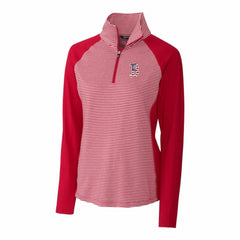 Boston Red Sox Cutter & Buck Women's Americana Logo Forge Tonal Stripe Stretch Half-Zip Pullover Top - MLB Pullover