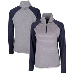 Washington Nationals Cutter & Buck Women's Americana Logo Forge Tonal Stripe Stretch Half-Zip Pullover Top - MLB Pullover