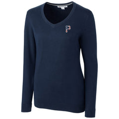 Pittsburgh Pirates Cutter & Buck Women's Americana Logo Lakemont Tri-Blend V-Neck Pullover Sweater - MLB Pullover