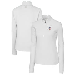 San Francisco Giants Cutter & Buck Women's Americana Logo DryTec Traverse Stretch Quarter-Zip Pullover Top - MLB Pullover