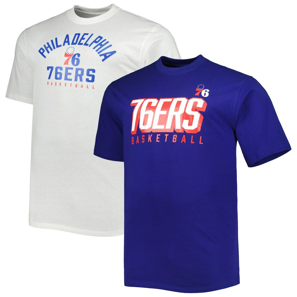 Royal/White Philadelphia 76ers Big & Tall Two-Pack T-Shirt Set | NBA