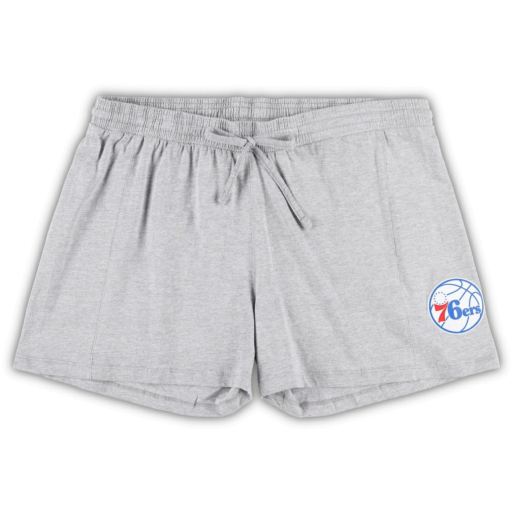 Royal/Heather Gray Philadelphia 76ers Women's Plus Size T-Shirt & Shorts Combo Set | NBA