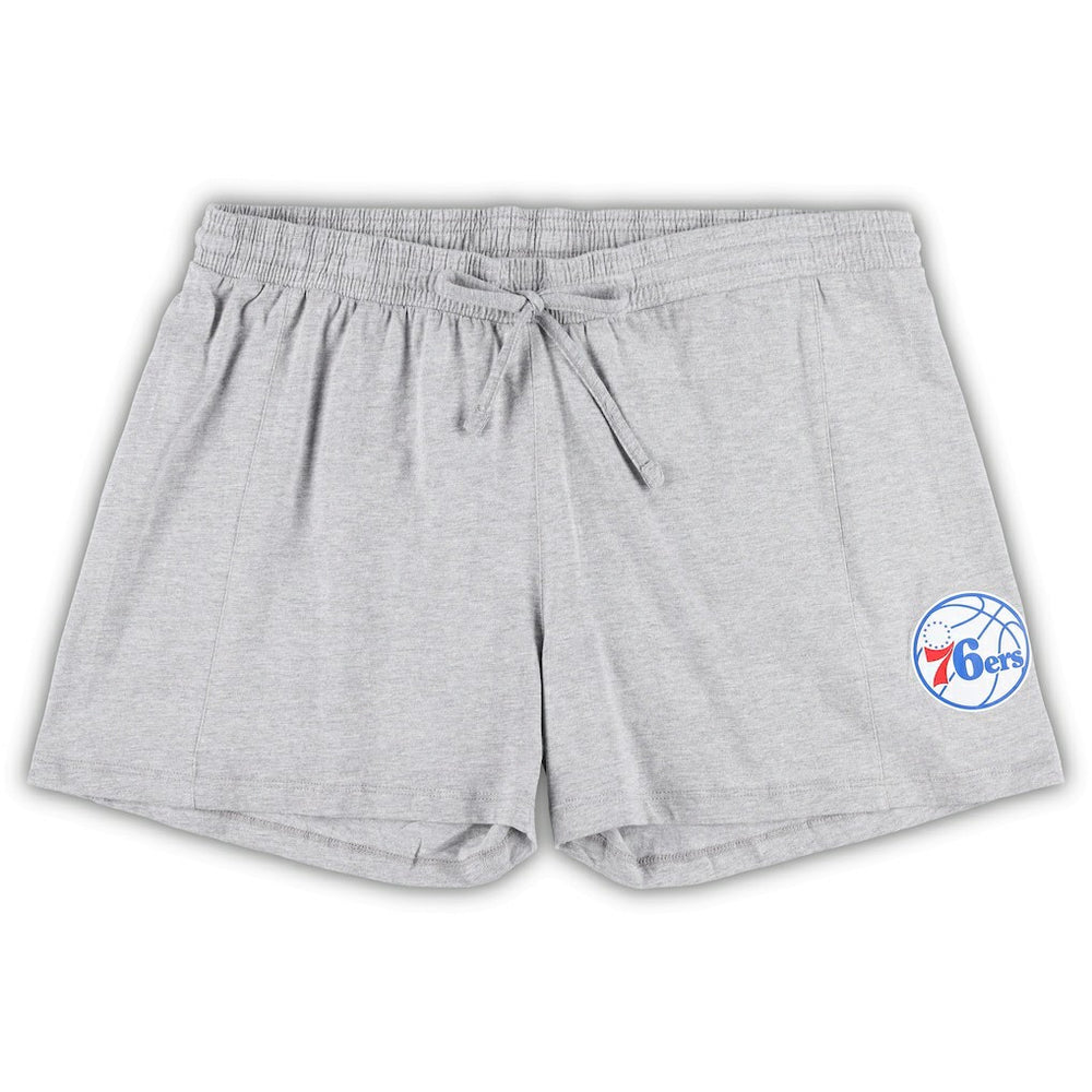 Royal/Heather Gray Philadelphia 76ers Women's Plus Size T-Shirt & Shorts Combo Set | NBA