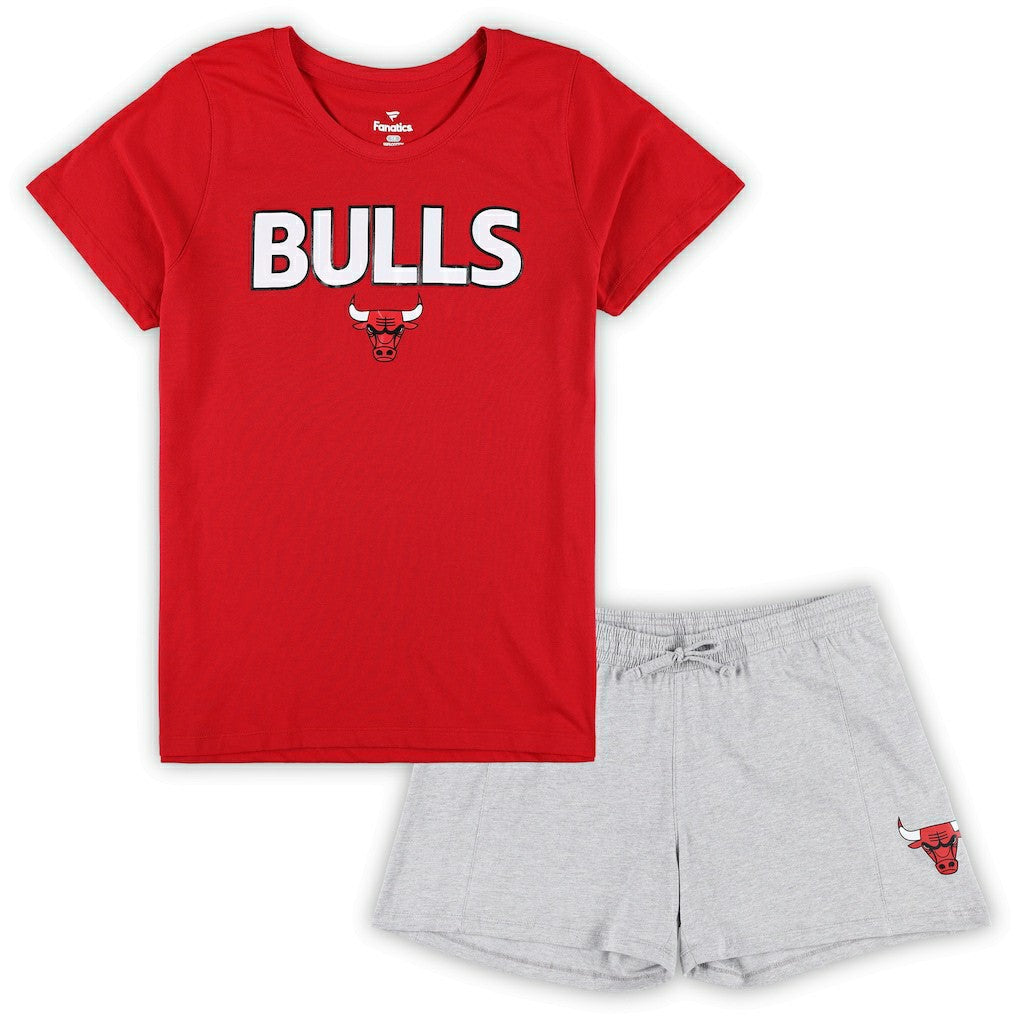 Red/Heather Gray Chicago Bulls Women's Plus Size T-Shirt & Shorts Combo Set sale | NBA