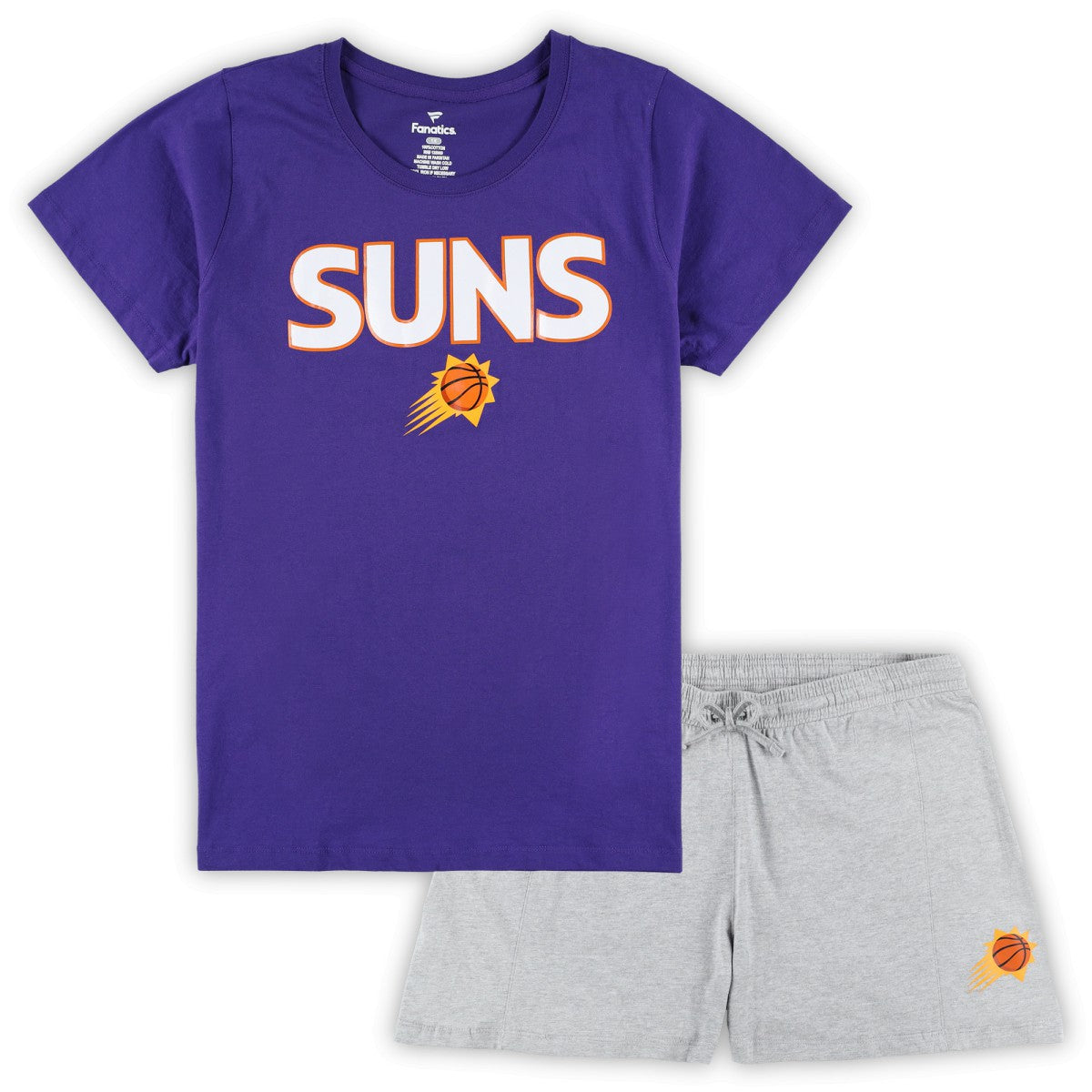 Purple/Heather Gray Phoenix Suns Women's Plus Size T-Shirt & Shorts Combo Set | NBA