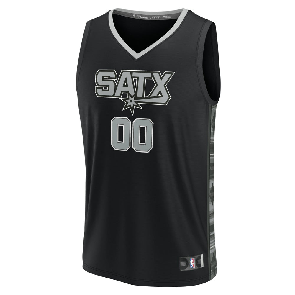 Black San Antonio Spurs Fast Break Custom Replica Jersey | NBA