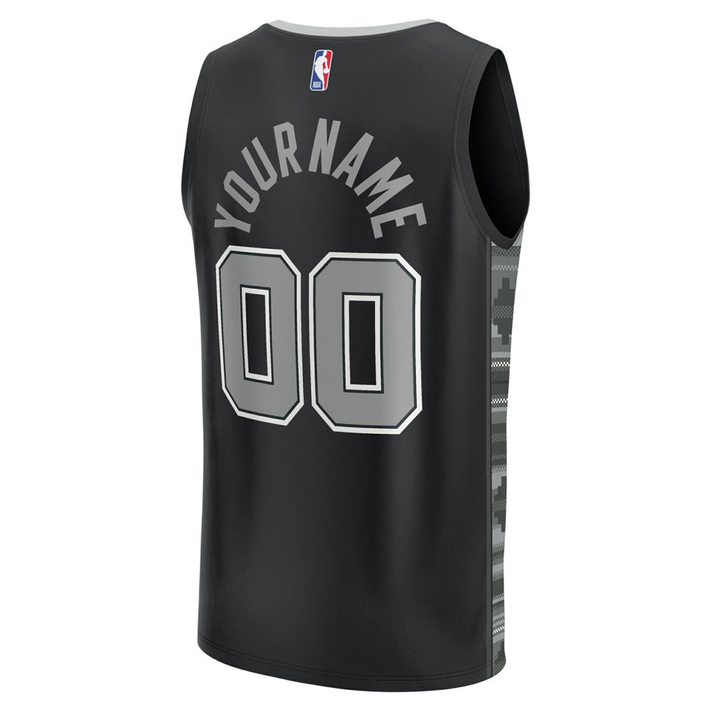 Black San Antonio Spurs Fast Break Custom Replica Jersey | NBA