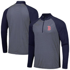 Boston Red Sox Levelwear Charter Striped Raglan Quarter-Zip Top - MLB Tops