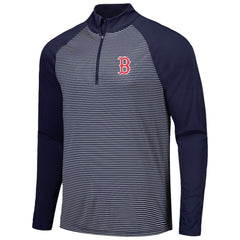 Boston Red Sox Levelwear Charter Striped Raglan Quarter-Zip Top - MLB Tops