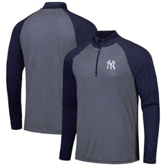 New York Yankees Levelwear Charter Striped Raglan Quarter-Zip Top - MLB Tops