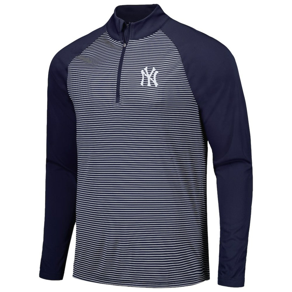 New York Yankees Levelwear Charter Striped Raglan Quarter-Zip Top - MLB Tops