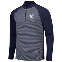 New York Yankees Levelwear Charter Striped Raglan Quarter-Zip Top - MLB Tops