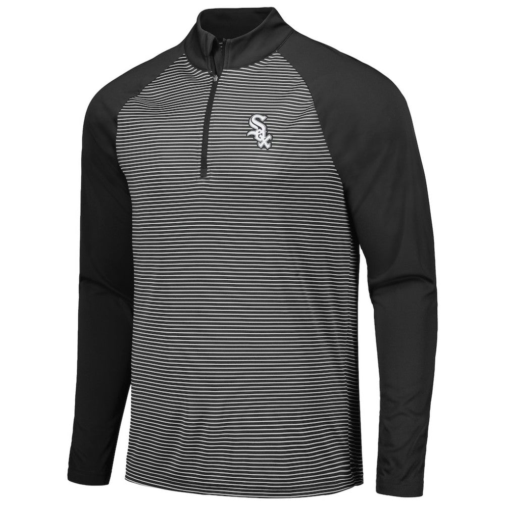 Chicago White Sox Levelwear Charter Striped Raglan Quarter-Zip Top - MLB Tops