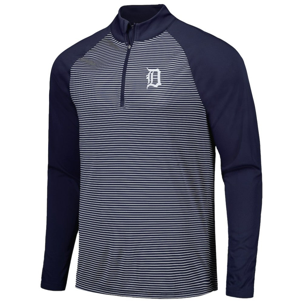 Detroit Tigers Levelwear Charter Striped Raglan Quarter-Zip Top - MLB Tops