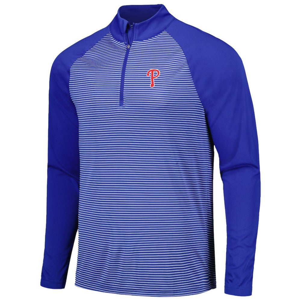 Philadelphia Phillies Levelwear Charter Striped Raglan Quarter-Zip Top - MLB Tops