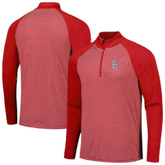 St. Louis Cardinals Levelwear Charter Striped Raglan Quarter-Zip Top - MLB Tops