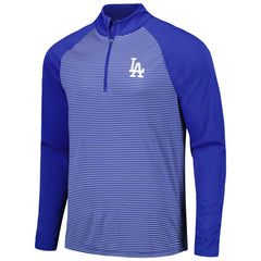 Los Angeles Dodgers Levelwear Charter Striped Raglan Quarter-Zip Top - MLB Tops