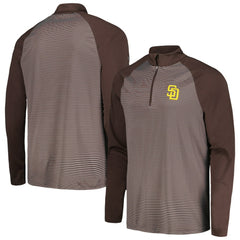 San Diego Padres Levelwear Charter Striped Raglan Quarter-Zip Top - MLB Tops