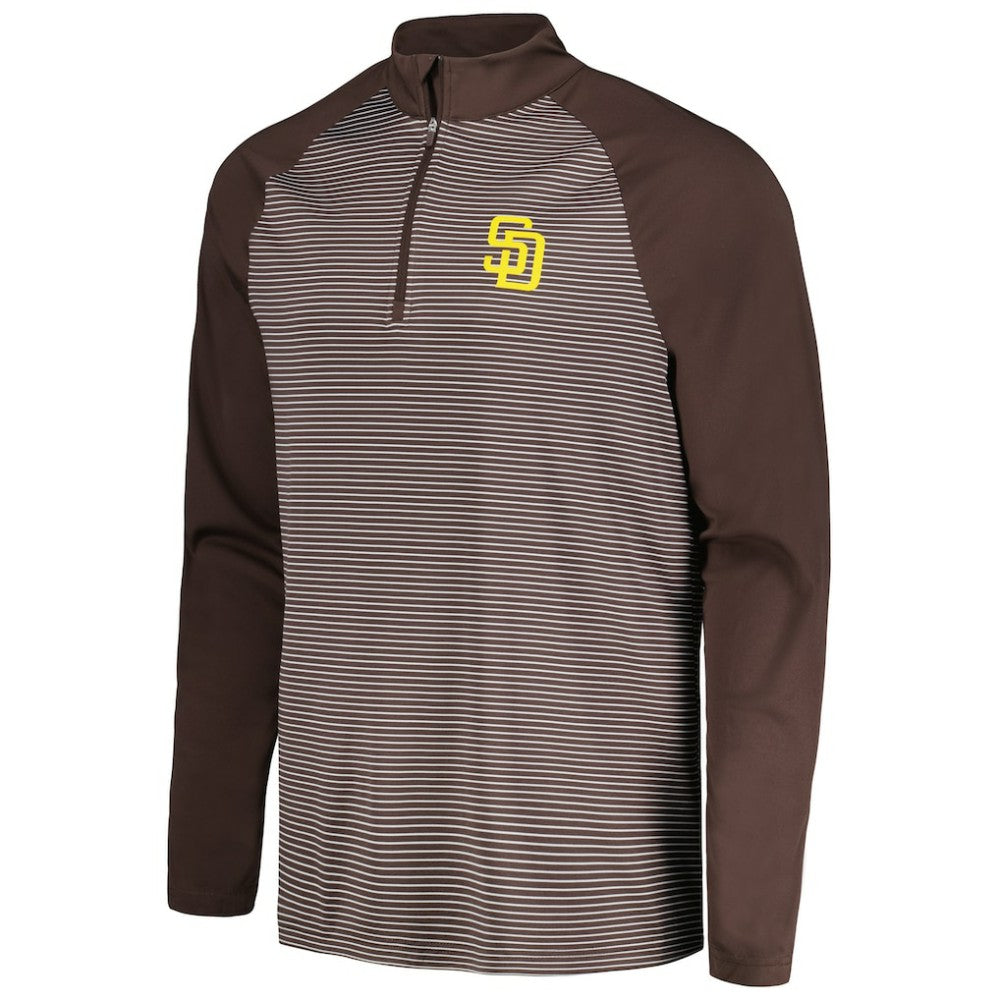 San Diego Padres Levelwear Charter Striped Raglan Quarter-Zip Top - MLB Tops