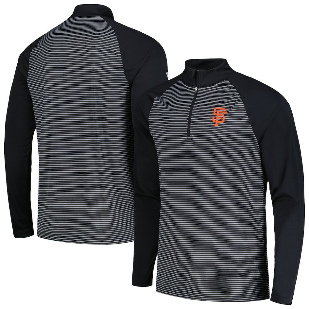 San Francisco Giants Levelwear Charter Striped Raglan Quarter-Zip Top - MLB Tops