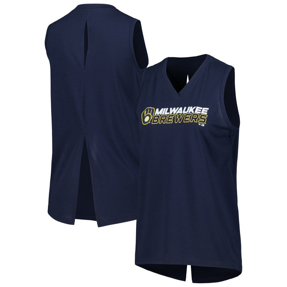 Milwaukee Brewers Levelwear Women's Paisley Chase V-Neck Tank Top - MLB Tanks