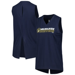Milwaukee Brewers Levelwear Women's Paisley Chase V-Neck Tank Top - MLB Tanks
