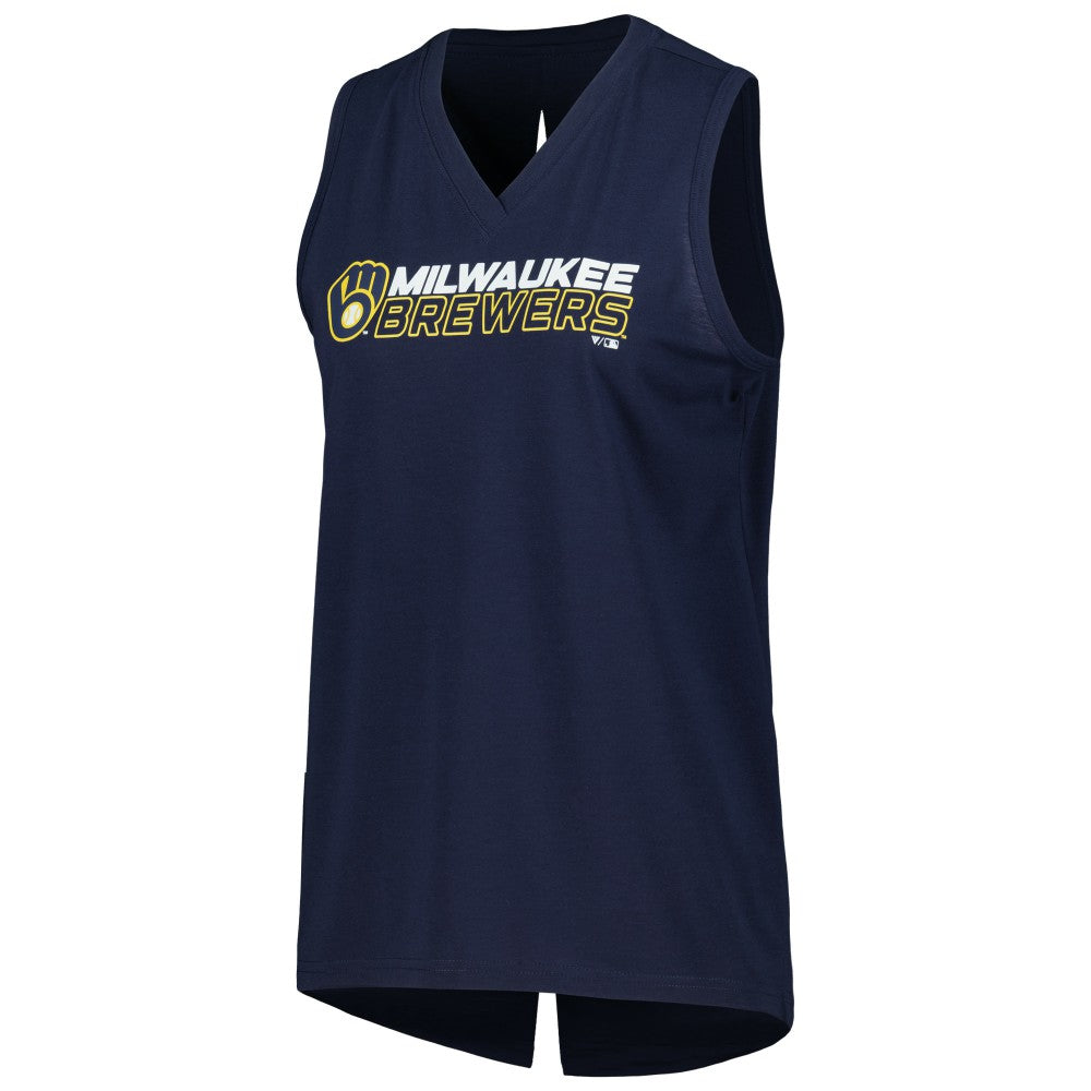 Milwaukee Brewers Levelwear Women's Paisley Chase V-Neck Tank Top - MLB Tanks