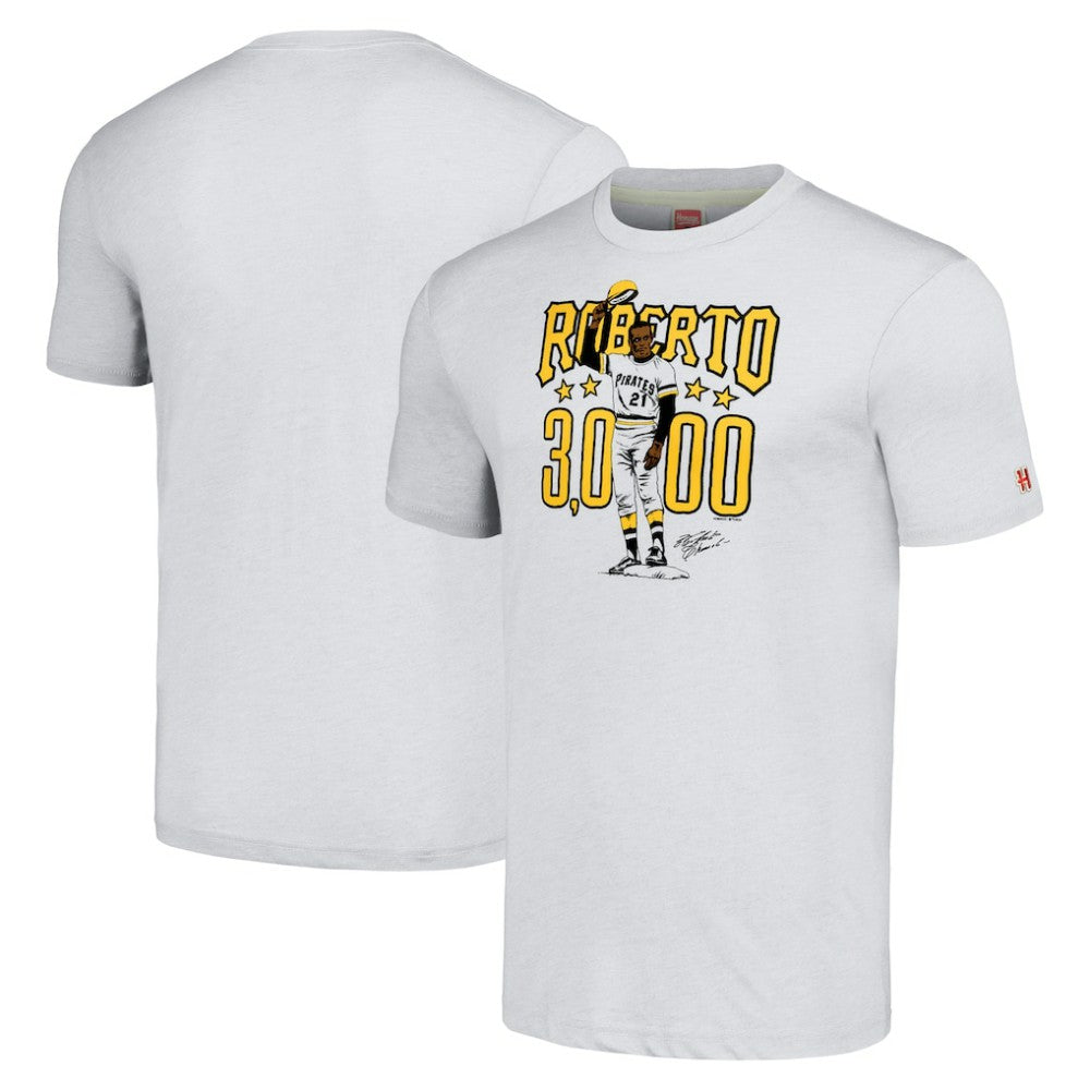 Roberto Clemente Pittsburgh Pirates Homage Illustration Tri-Blend T-Shirt - MLB T-shirts