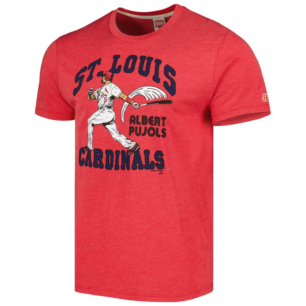 Albert Pujols St. Louis Cardinals Homage Illustration Tri-Blend T-Shirt - MLB T-shirts