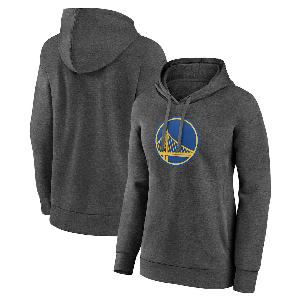 Charcoal Golden State Warriors Women's Primary Logo Pullover Hoodie sale | NBA
