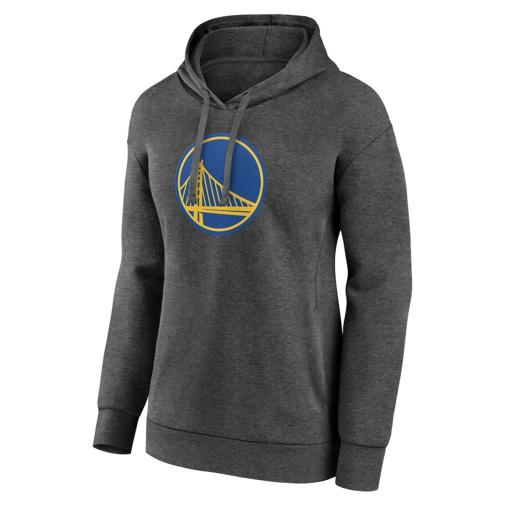 Charcoal Golden State Warriors Women's Primary Logo Pullover Hoodie sale | NBA
