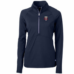 Minnesota Twins Cutter & Buck Women's Adapt Eco Knit Stretch Half-Zip Logo Pullover Top - MLB Pullover