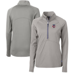 Minnesota Twins Cutter & Buck Women's Adapt Eco Knit Stretch Half-Zip Logo Pullover Top - MLB Pullover