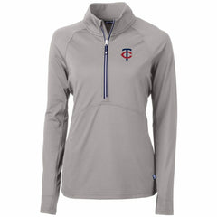 Minnesota Twins Cutter & Buck Women's Adapt Eco Knit Stretch Half-Zip Logo Pullover Top - MLB Pullover