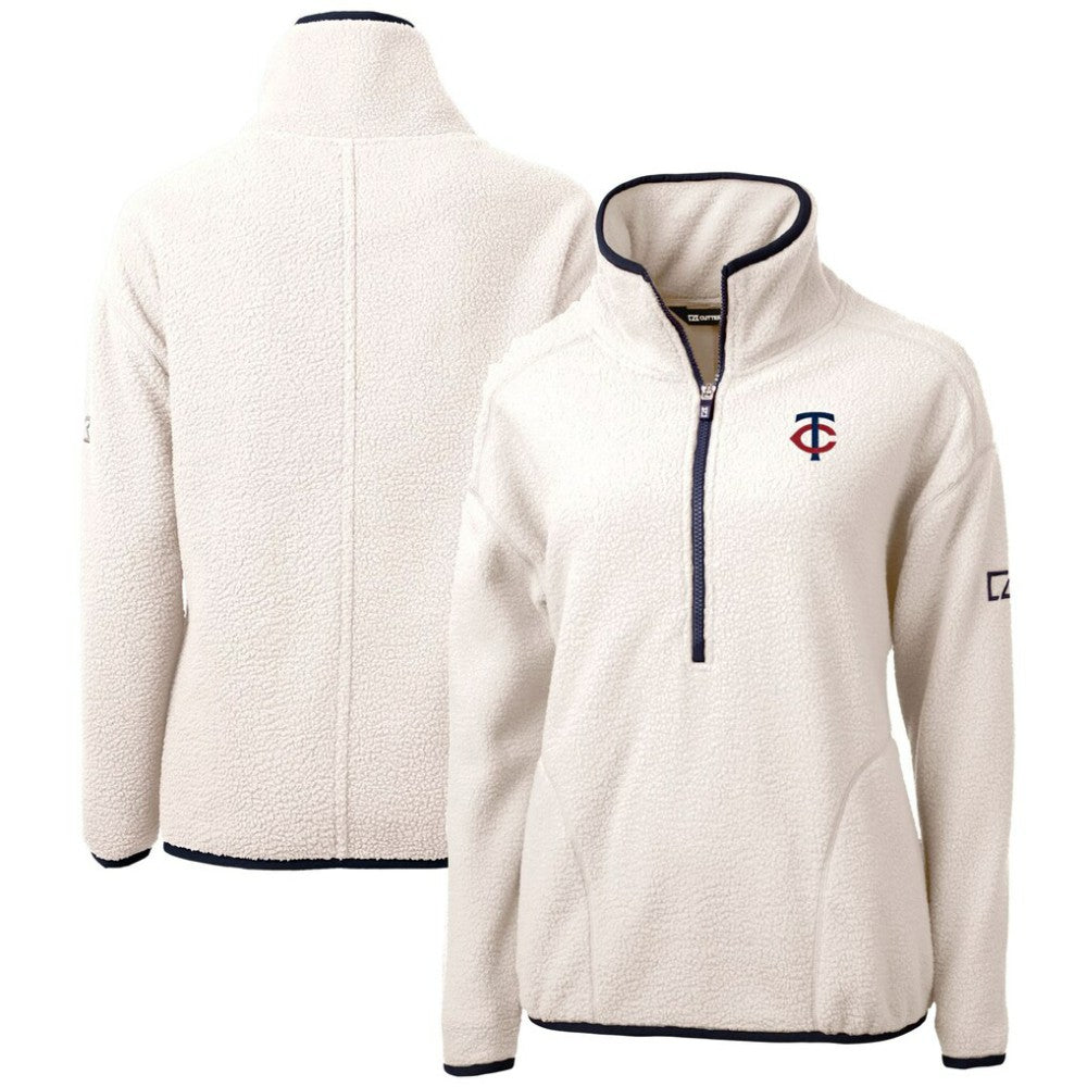 Minnesota Twins Cutter & Buck Women's Cascade Eco Sherpa Half-Zip Pullover Jacket - MLB Jackets