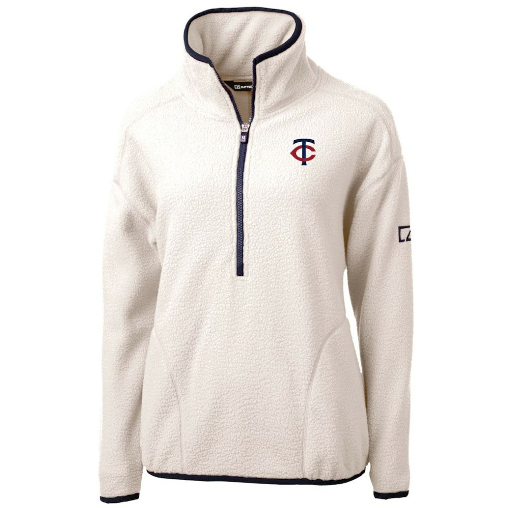 Minnesota Twins Cutter & Buck Women's Cascade Eco Sherpa Half-Zip Pullover Jacket - MLB Jackets