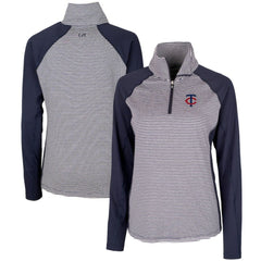 Minnesota Twins Cutter & Buck Women's DryTec Forge Tonal Stripe Stretch Half-Zip Top - MLB Tops