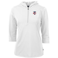 Minnesota Twins Cutter & Buck Women's DryTec Virtue Eco Pique Recycled Half-Zip Pullover Hoodie Top - MLB Hoodies