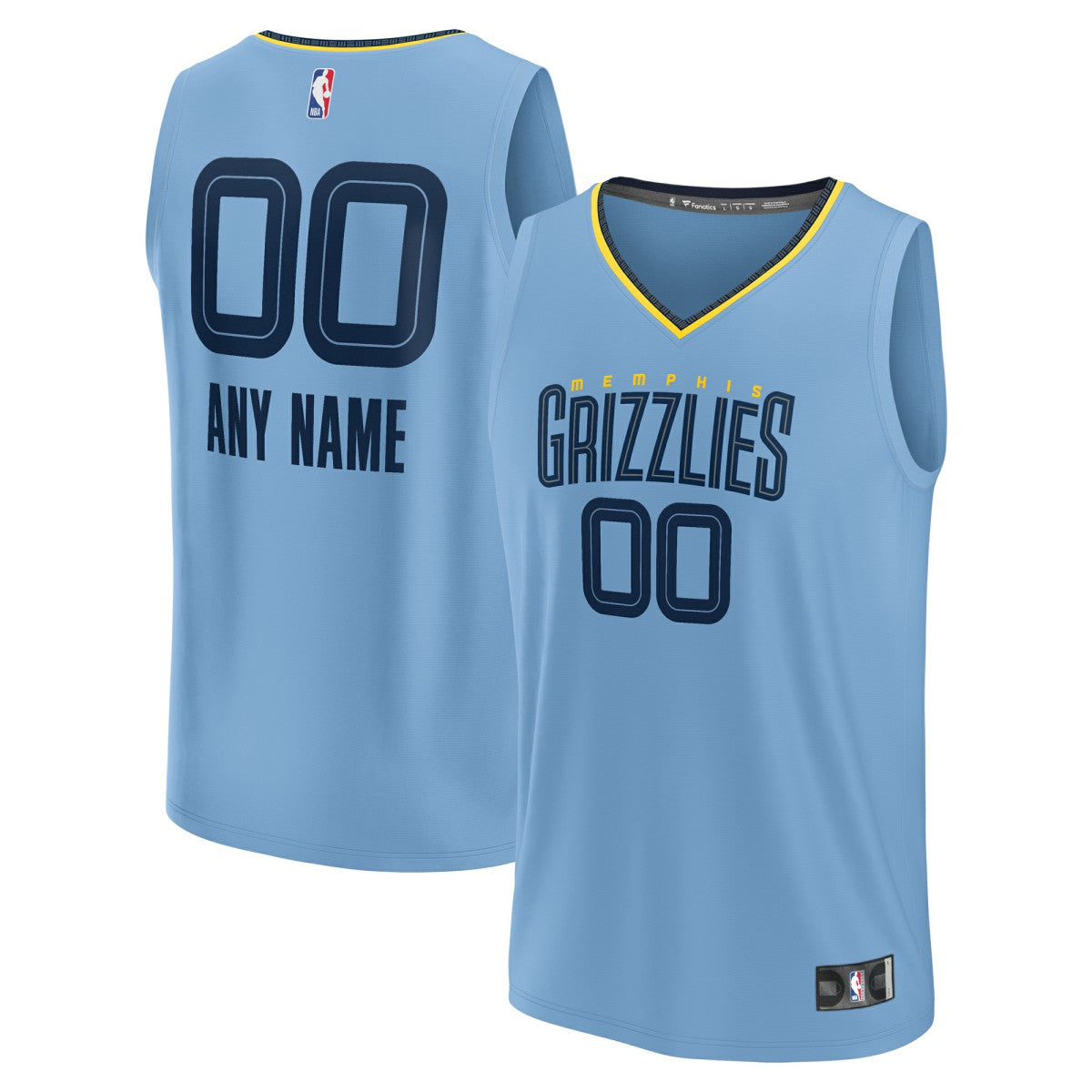 Light Blue Memphis Grizzlies Youth Fast Break Replica Custom Jersey | NBA