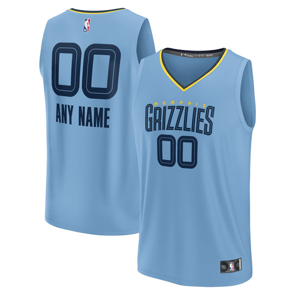 Light Blue Memphis Grizzlies Youth Fast Break Replica Custom Jersey | NBA