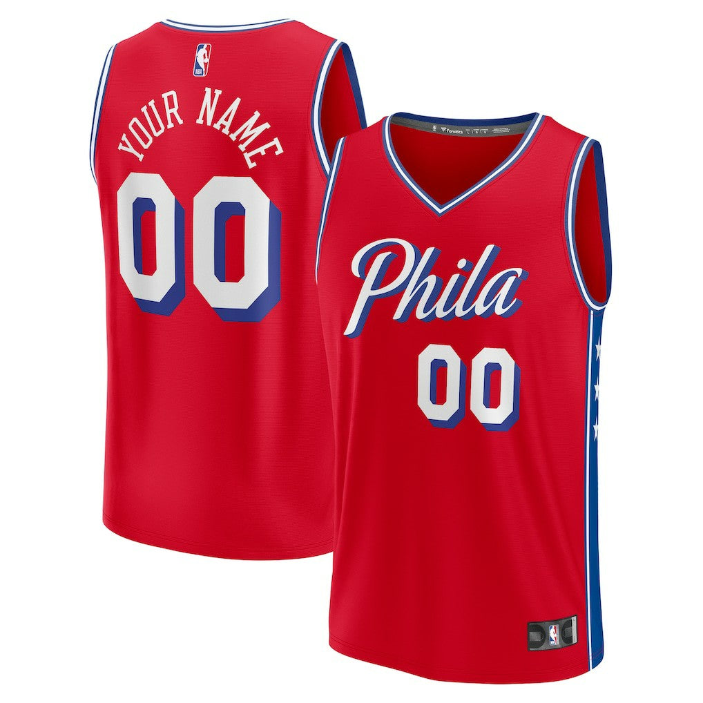 Red Philadelphia 76ers Youth Fast Break Replica Custom Jersey | NBA