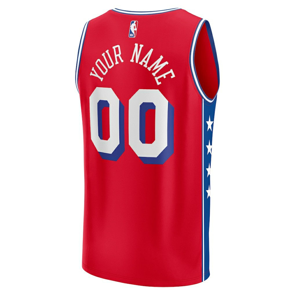 Red Philadelphia 76ers Youth Fast Break Replica Custom Jersey | NBA
