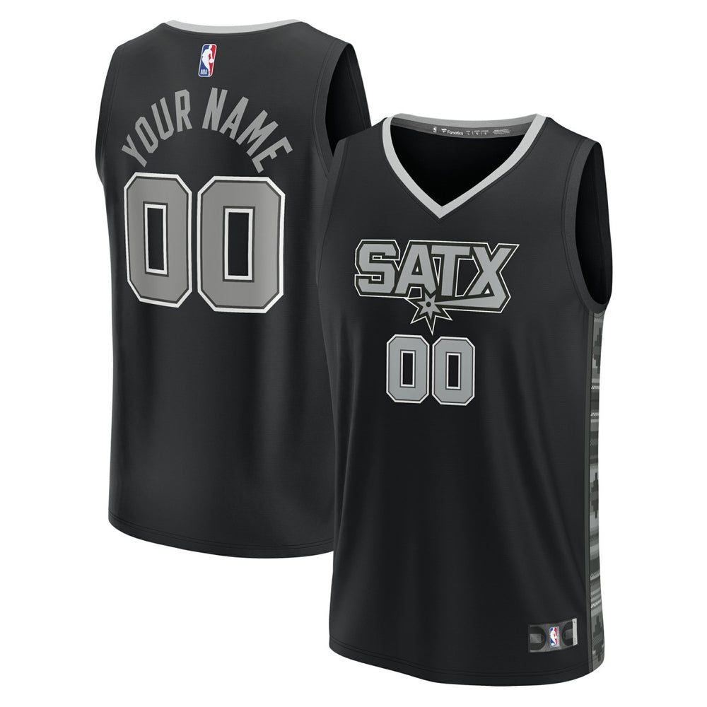 Black San Antonio Spurs Youth Fast Break Replica Custom Jersey | NBA