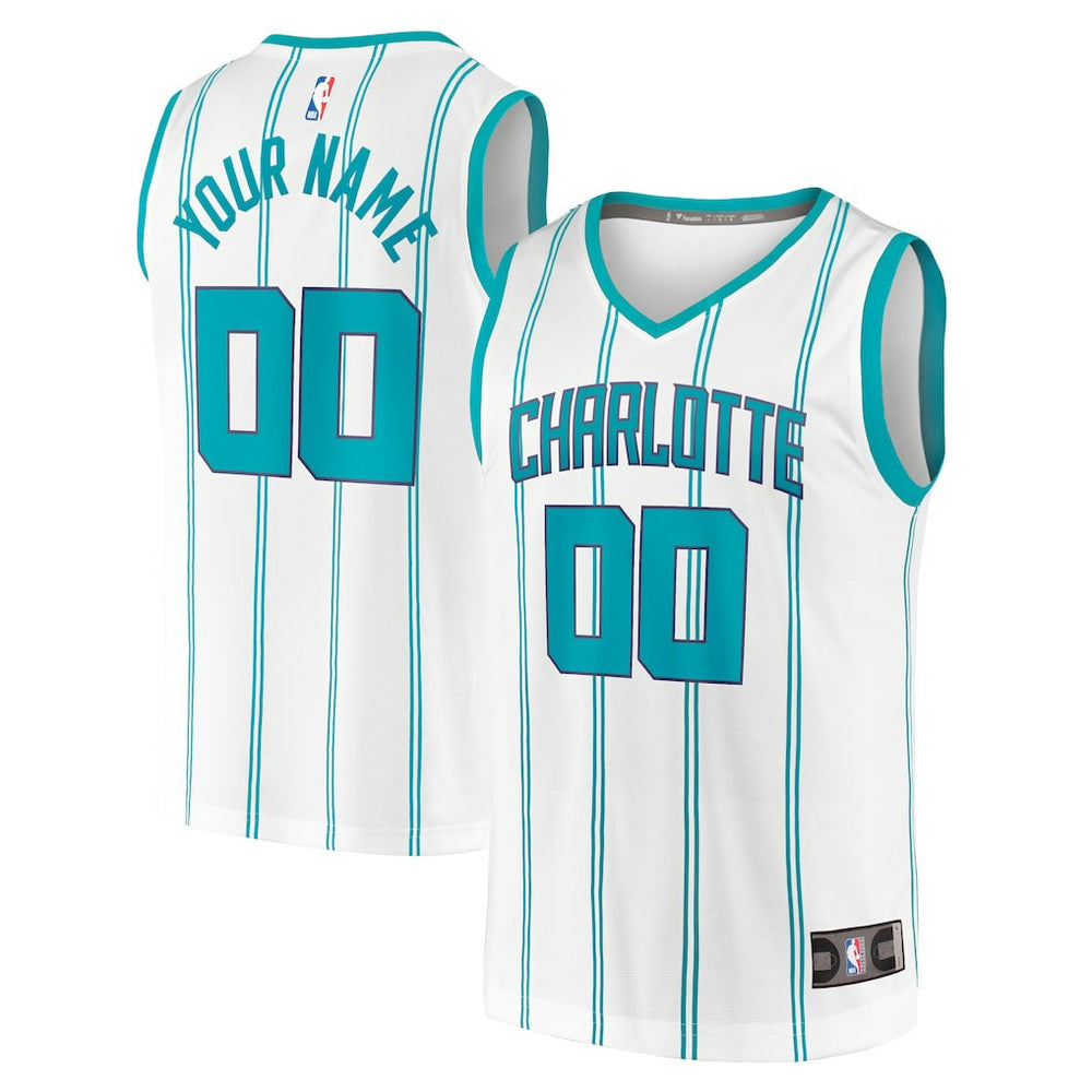 White Charlotte Hornets Fast Break Custom Replica Jersey | NBA