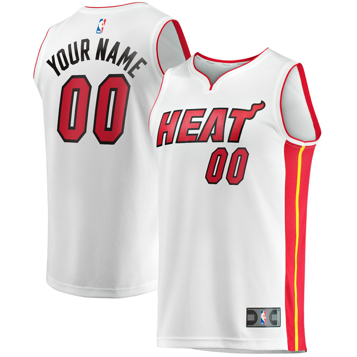 White Miami Heat Fast Break Custom Replica Jersey | NBA