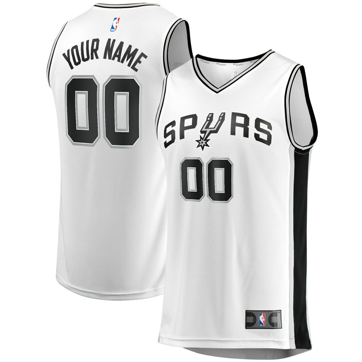 White San Antonio Spurs Fast Break Custom Replica Jersey | NBA